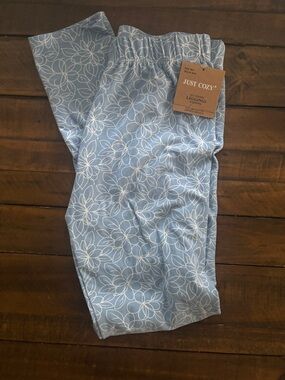 Just Cozy Light Blue Floral Kids Leggings